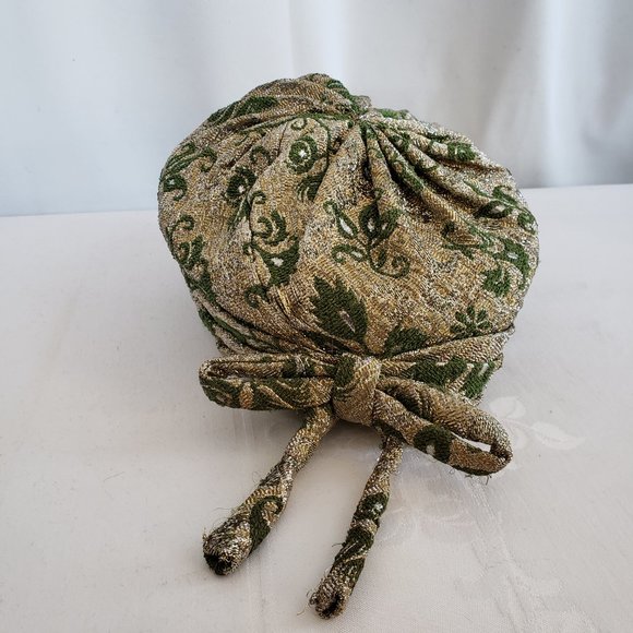 Vintage Hatters Union Metallic gold and green with flecks of metallic silver hat - Picture 7 of 12
